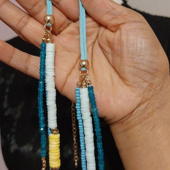 C1946 Heishi Beads Multilayered Color Pop Statement Necklace - Picture 6 of 6